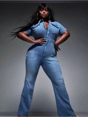 Zara & Good American Women’s Light Blue Denim Jumpsuit